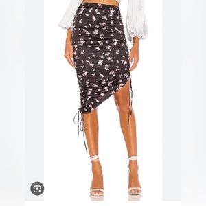 For Love & Lemons Floral Print Lavender Larami Midi Skirt Size M